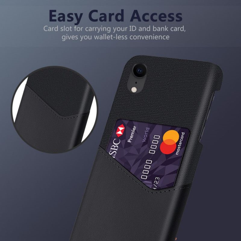 Hoesje voor iPhone XR Grijs Zwart Ksq Kaarthouder