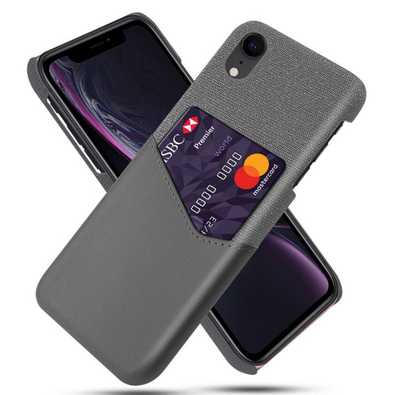 Hoesje voor iPhone XR Grijs Zwart Ksq Kaarthouder