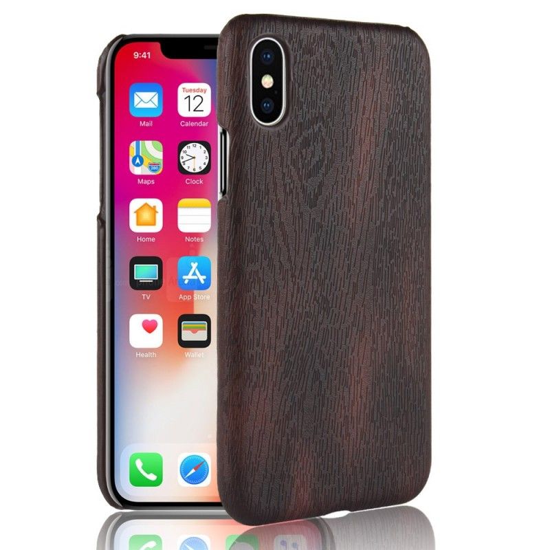 Hoesje voor iPhone XR Zwart Elementenserie In Hout