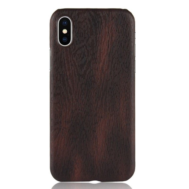 Hoesje voor iPhone XR Zwart Elementenserie In Hout