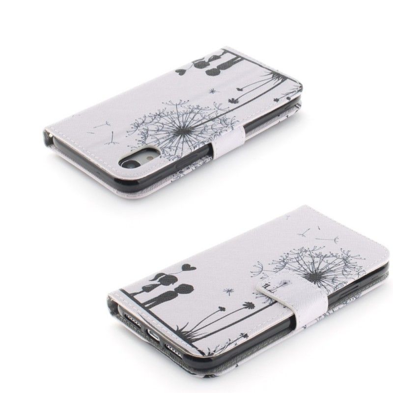 Leren Hoesje voor iPhone XR Liefde Paardenbloem