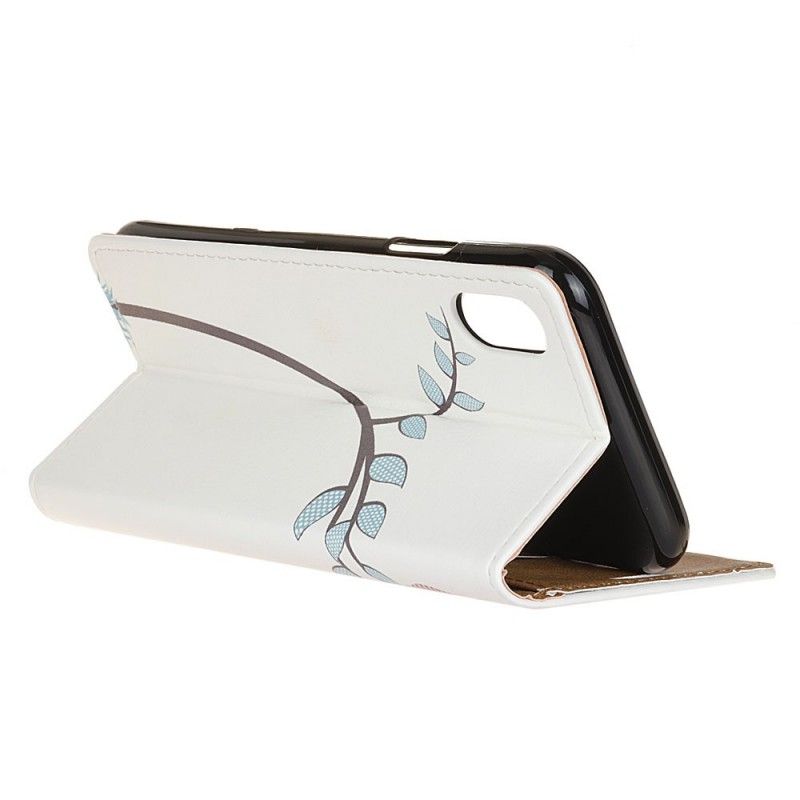 Leren Hoesje voor iPhone XR Paar Uilen In De Boom