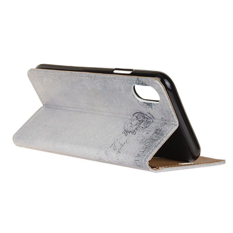 Leren Hoesje voor iPhone XR Reizende Kat