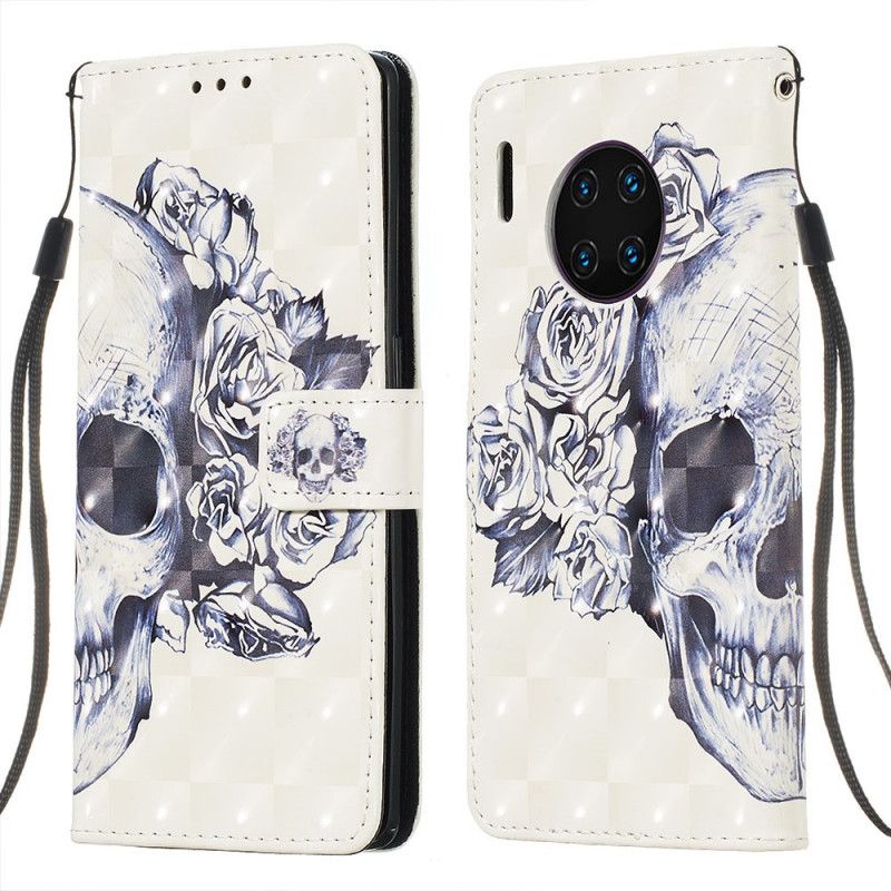 Bescherming Hoesje Huawei Mate 30 Pro Telefoonhoesje Gebloemde Schedel
