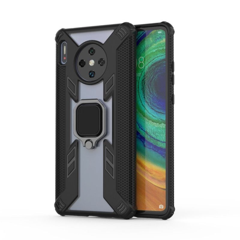Case Hoesje Huawei Mate 30 Pro Rood Zwart Telefoonhoesje Krijger Met Ring