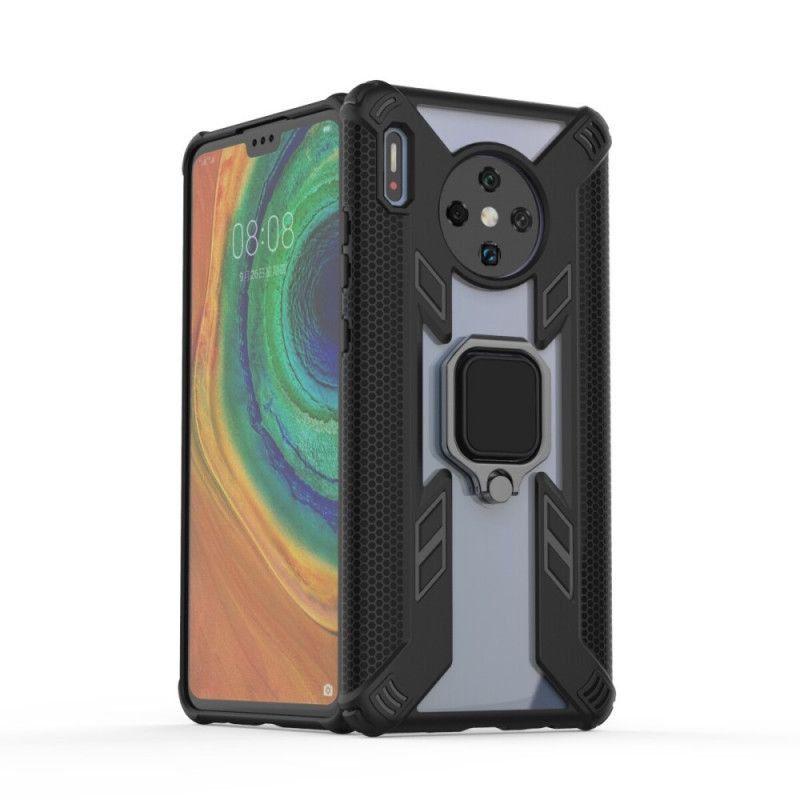 Case Hoesje Huawei Mate 30 Pro Rood Zwart Telefoonhoesje Krijger Met Ring
