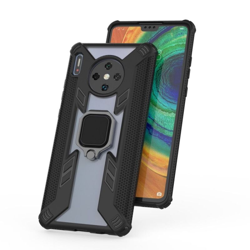 Case Hoesje Huawei Mate 30 Pro Rood Zwart Telefoonhoesje Krijger Met Ring