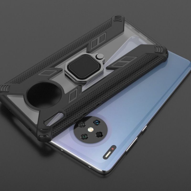 Case Hoesje Huawei Mate 30 Pro Rood Zwart Telefoonhoesje Krijger Met Ring