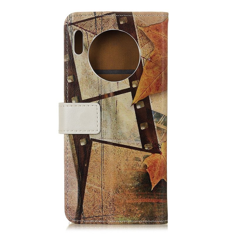 Cover Folio-hoesje Huawei Mate 30 Pro Telefoonhoesje Eiffeltoren In De Herfst
