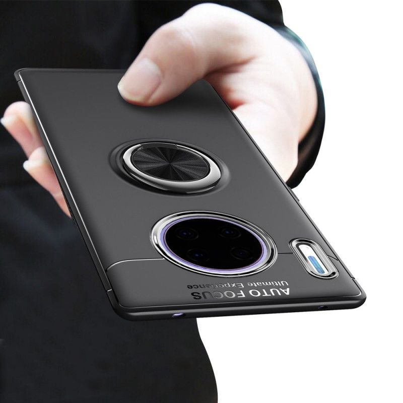 Cover Hoesje Huawei Mate 30 Pro Rood Zwart Telefoonhoesje Roterende Ring