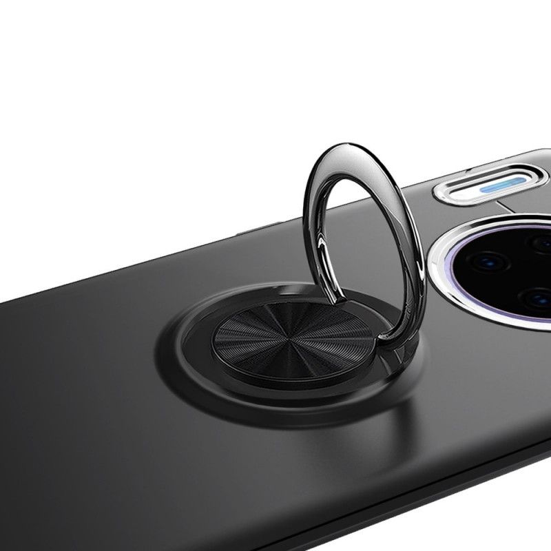 Cover Hoesje Huawei Mate 30 Pro Rood Zwart Telefoonhoesje Roterende Ring