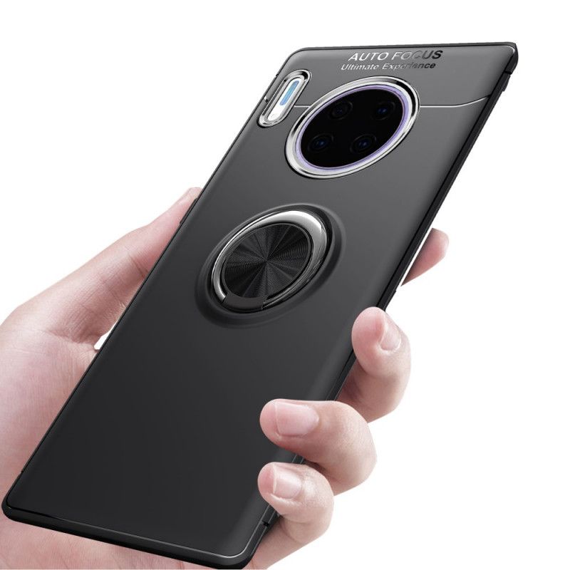 Cover Hoesje Huawei Mate 30 Pro Rood Zwart Telefoonhoesje Roterende Ring