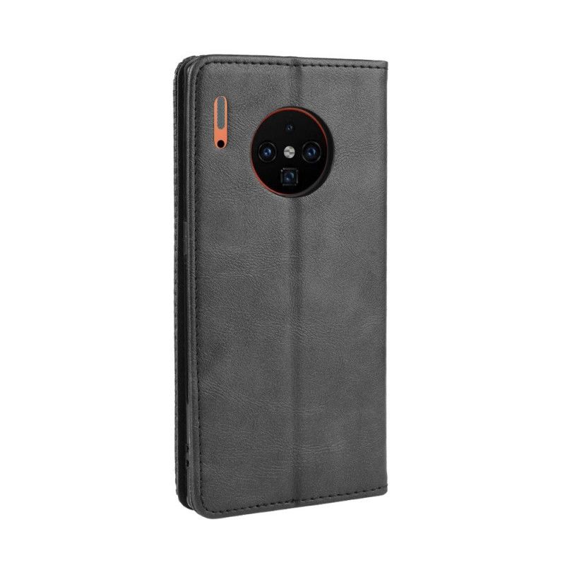 Folio-hoesje Huawei Mate 30 Pro Rood Zwart Gestileerd Vintage Leereffect