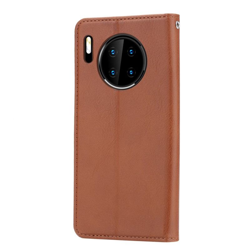 Folio-hoesje Huawei Mate 30 Pro Rood Zwart Kaarthouder Van Imitatieleer