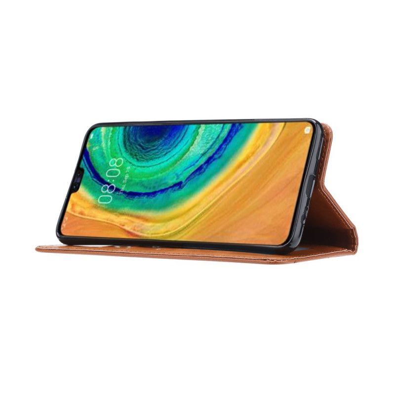 Folio-hoesje Huawei Mate 30 Pro Rood Zwart Kaarthouder Van Imitatieleer