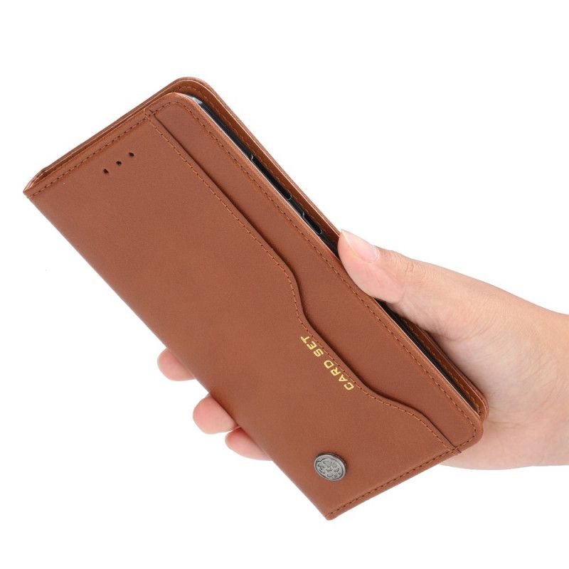 Folio-hoesje Huawei Mate 30 Pro Rood Zwart Kaarthouder Van Imitatieleer