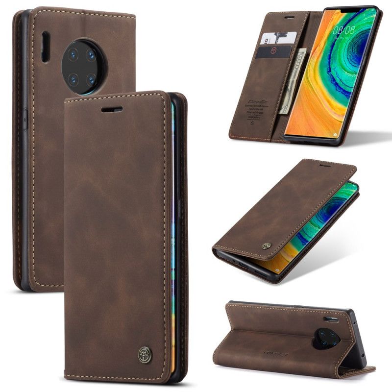 Folio-hoesje voor Huawei Mate 30 Pro Donkerblauw Zwart Kunstlederen Etui