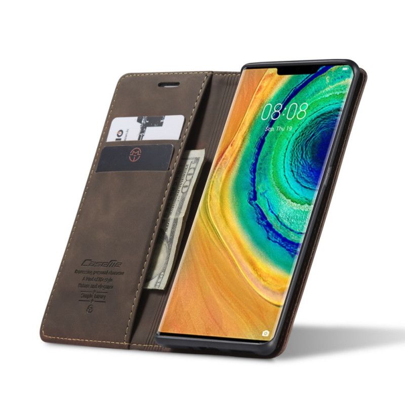 Folio-hoesje voor Huawei Mate 30 Pro Donkerblauw Zwart Kunstlederen Etui