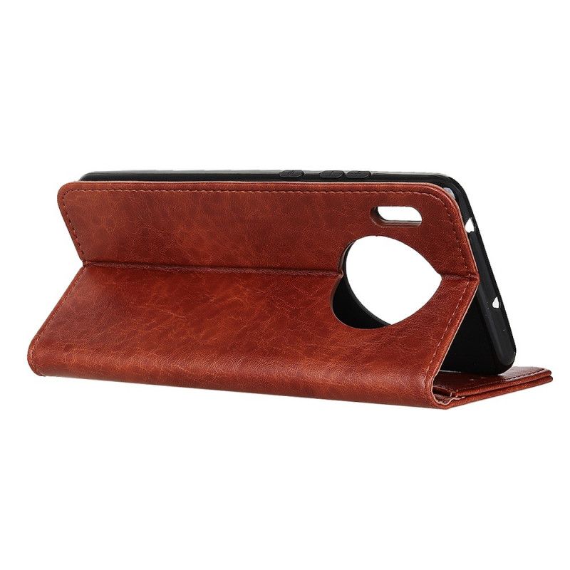 Folio-hoesje voor Huawei Mate 30 Pro Rood Zwart Premium Kunstleer Stiksels