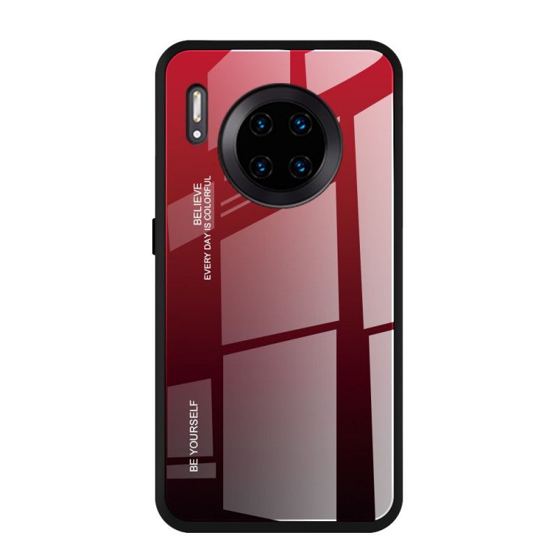 Hoesje Huawei Mate 30 Pro Magenta Rood Wees Jezelf Gehard Glas