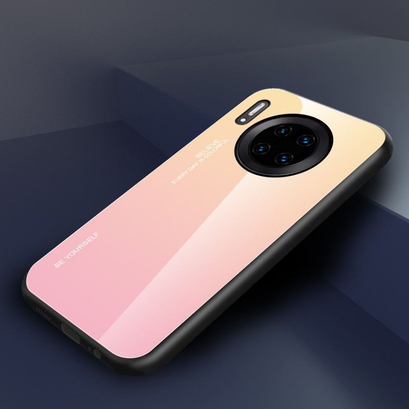 Hoesje Huawei Mate 30 Pro Magenta Rood Wees Jezelf Gehard Glas