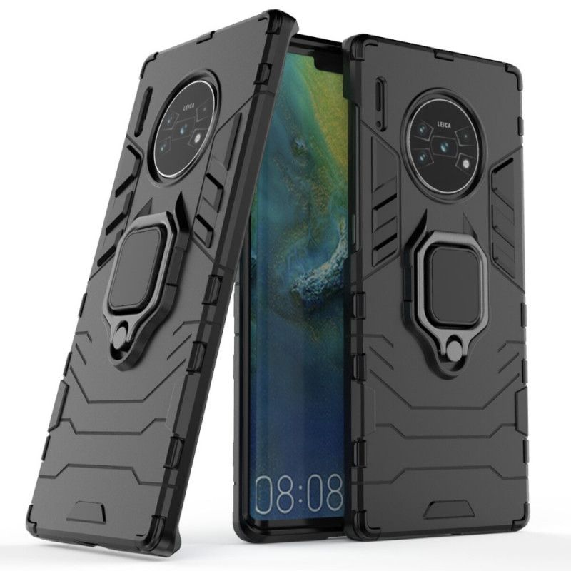 Hoesje Huawei Mate 30 Pro Rood Zwart Resistente Ring