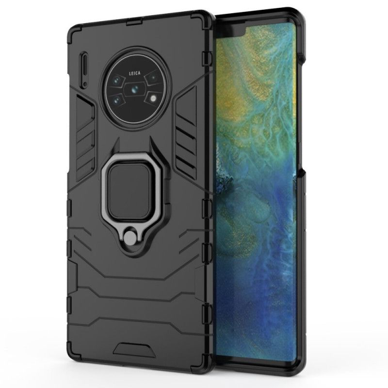Hoesje Huawei Mate 30 Pro Rood Zwart Resistente Ring