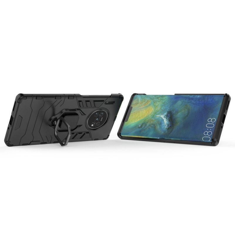 Hoesje Huawei Mate 30 Pro Rood Zwart Resistente Ring