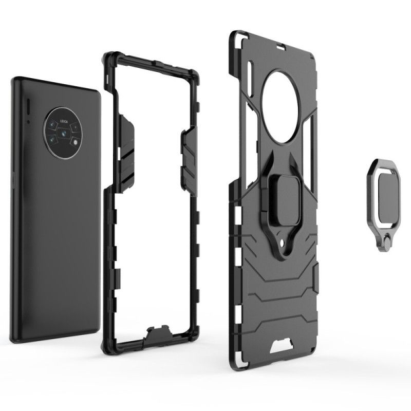 Hoesje Huawei Mate 30 Pro Rood Zwart Resistente Ring