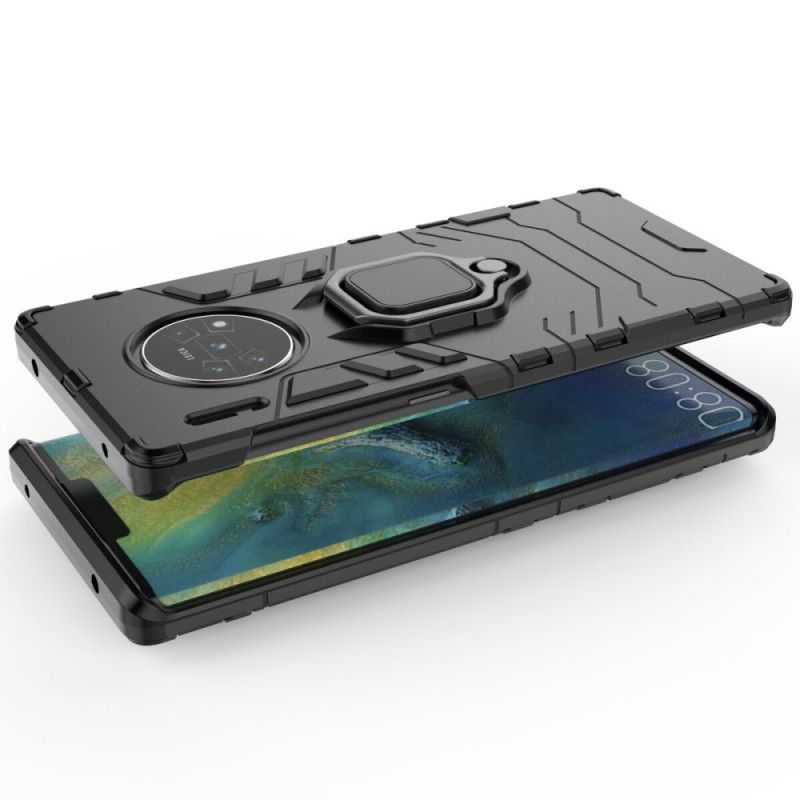 Hoesje Huawei Mate 30 Pro Rood Zwart Resistente Ring