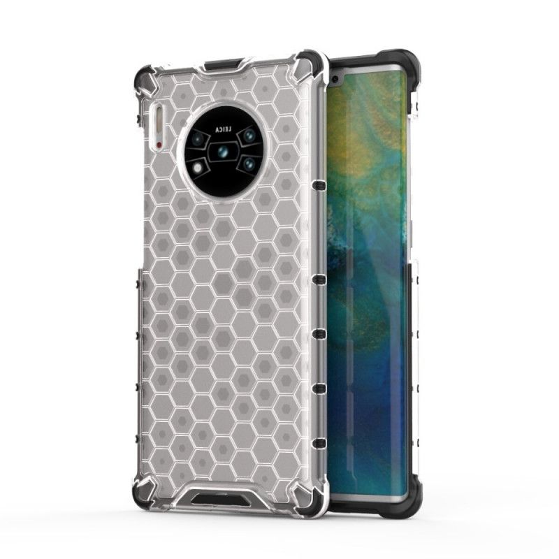 Hoesje Huawei Mate 30 Pro Wit Zwart Honingraatstijl