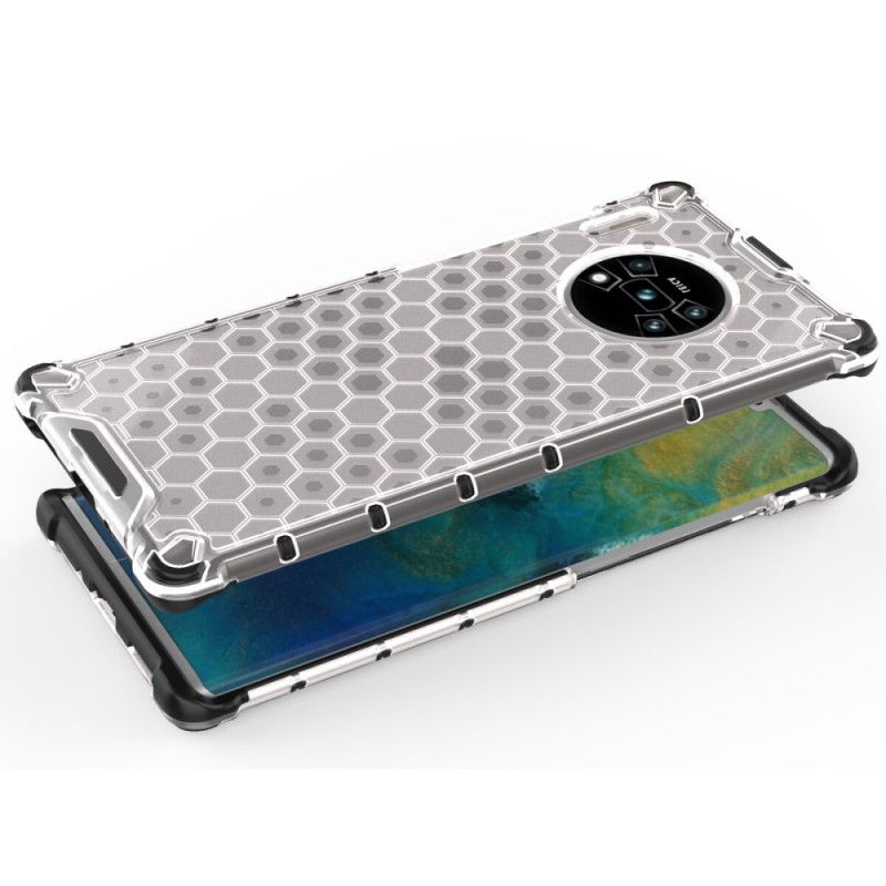 Hoesje Huawei Mate 30 Pro Wit Zwart Honingraatstijl