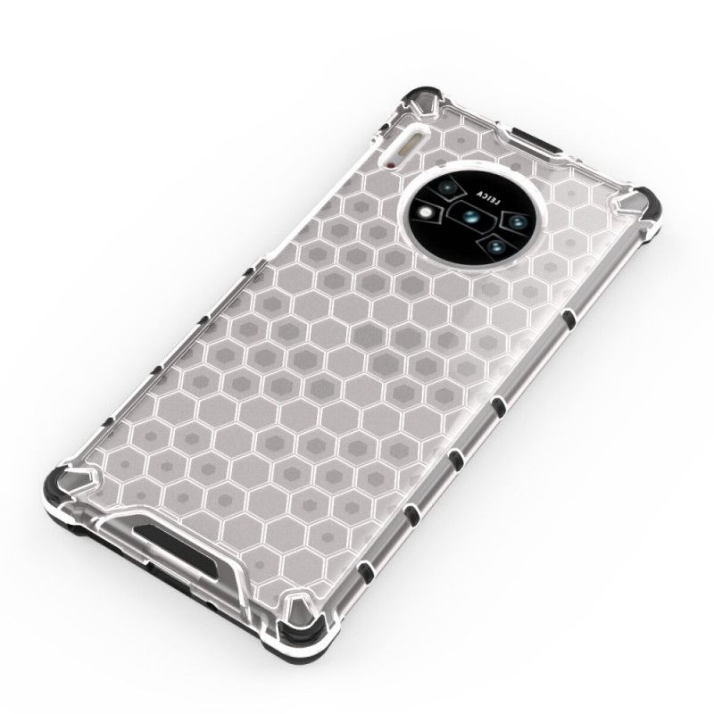 Hoesje Huawei Mate 30 Pro Wit Zwart Honingraatstijl