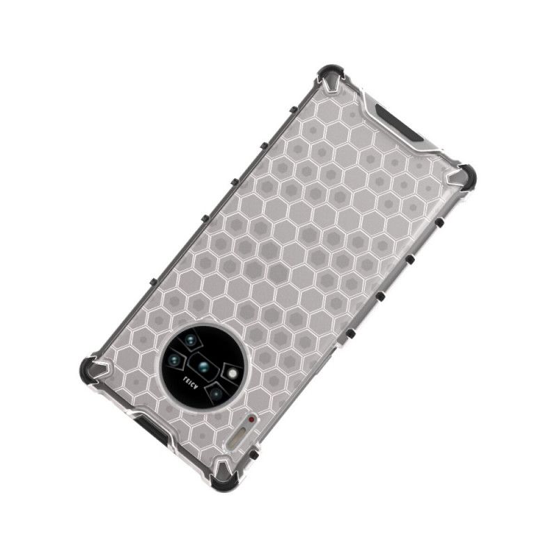 Hoesje Huawei Mate 30 Pro Wit Zwart Honingraatstijl