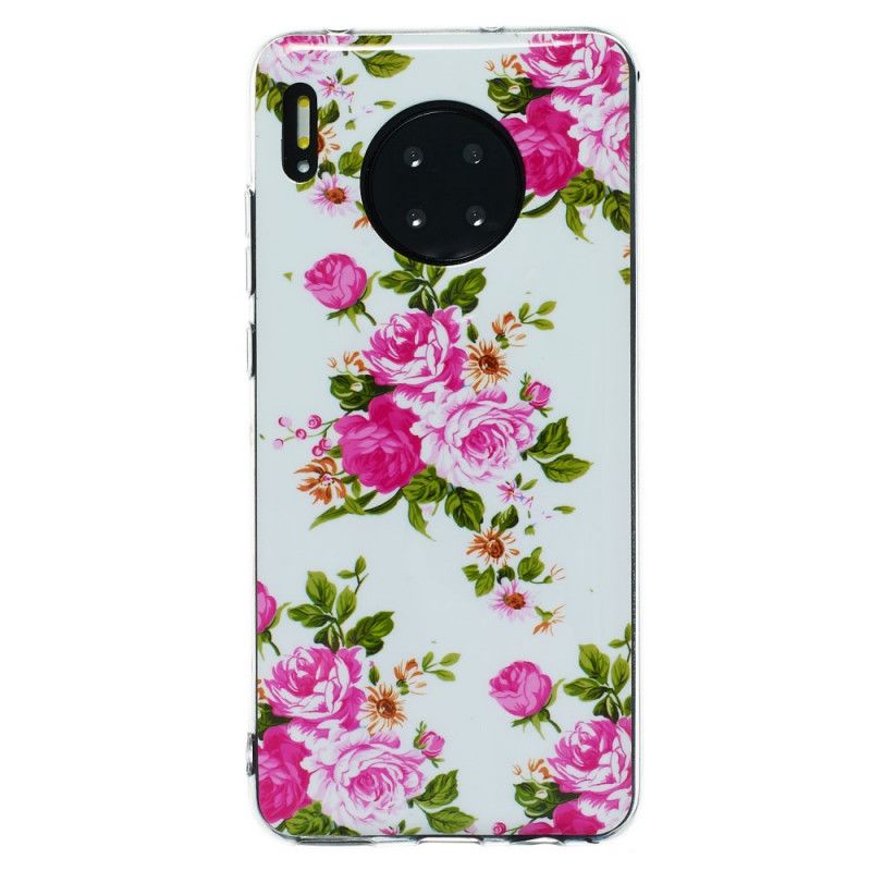 Hoesje voor Huawei Mate 30 Pro Fluorescerende Vrijheidsbloemen