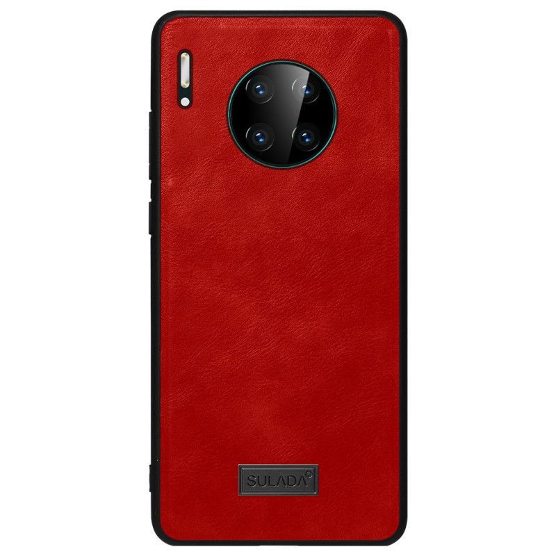 Hoesje voor Huawei Mate 30 Pro Rood Zwart Leereffect Sulada