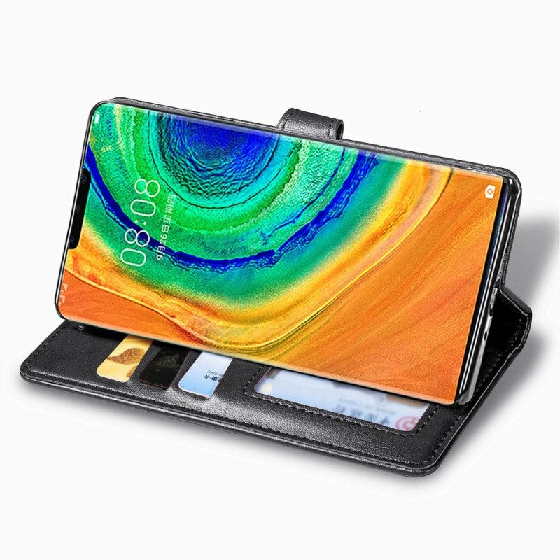 Leren Hoesje voor Huawei Mate 30 Pro Groen Kunstleer En Vintage Sluiting