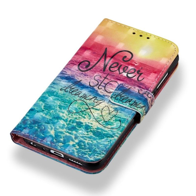 Flip Case Leren Honor 9 Lite Stop Nooit Met Dromen 3D