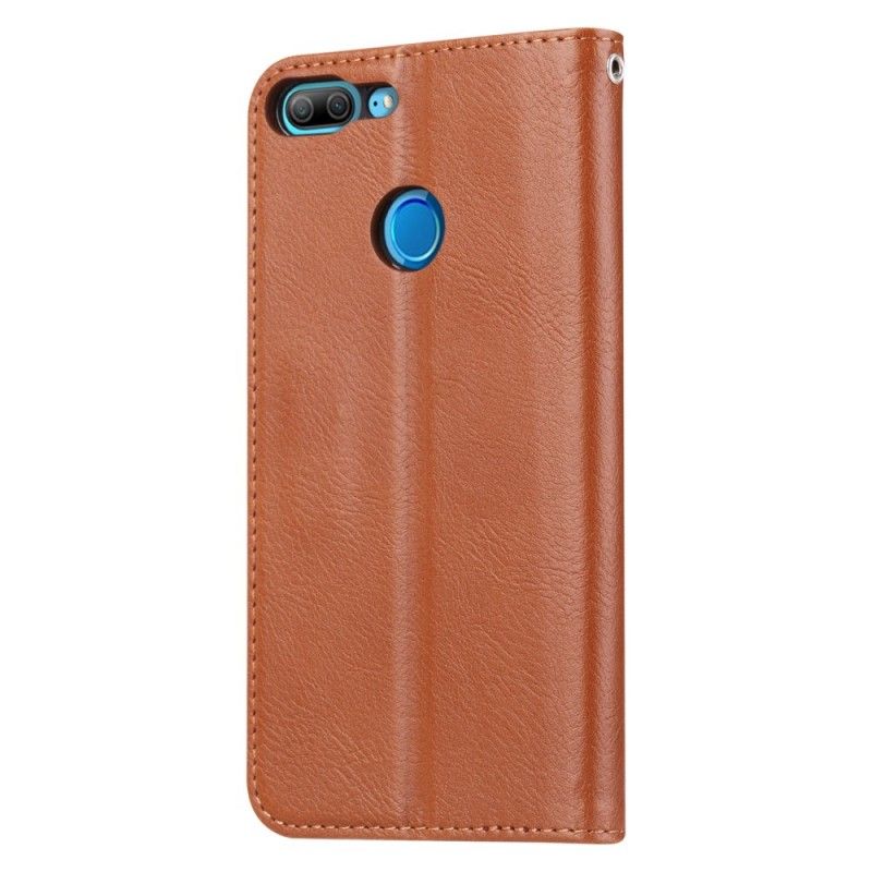 Flip Cover Honor 9 Lite Rood Zwart Kunstleren Kaarthouder