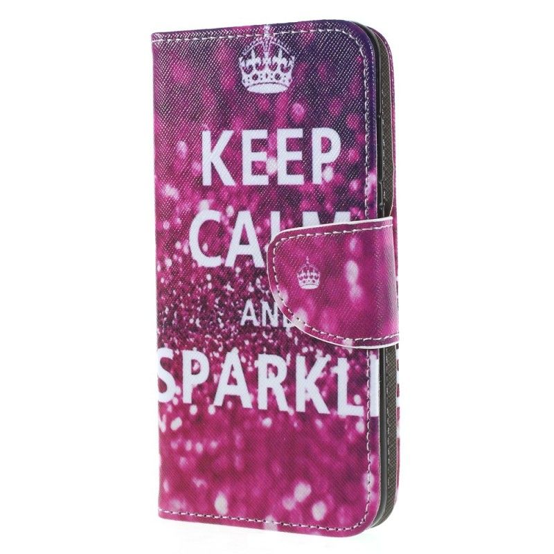Leren Hoesje Honor 9 Lite Blijf Kalm En Sprankelend
