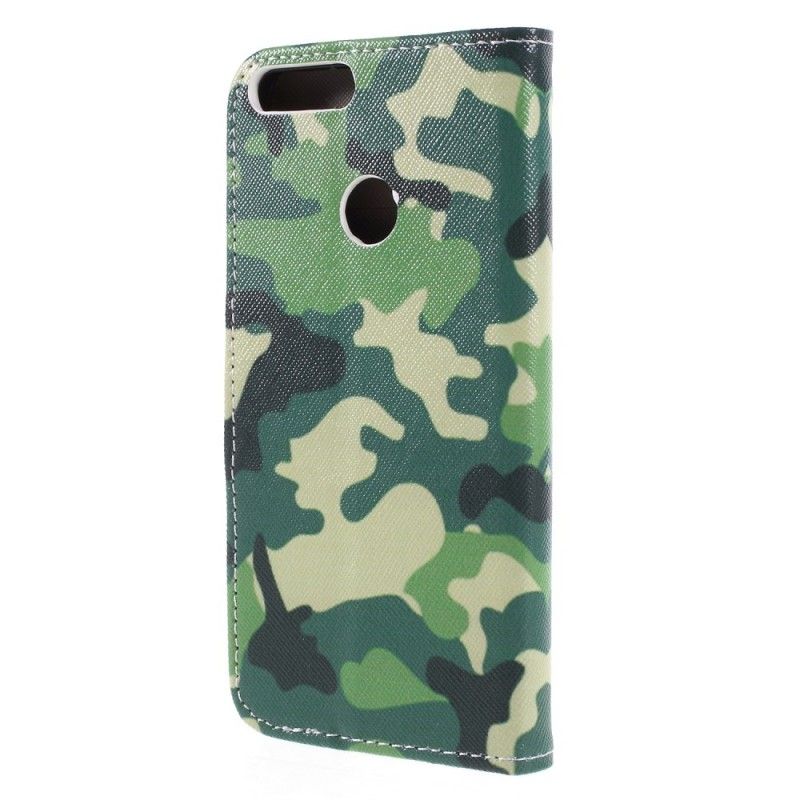 Leren Hoesje Honor 9 Lite Militaire Camouflage