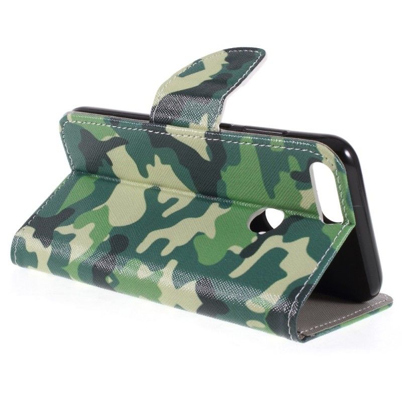 Leren Hoesje Honor 9 Lite Militaire Camouflage
