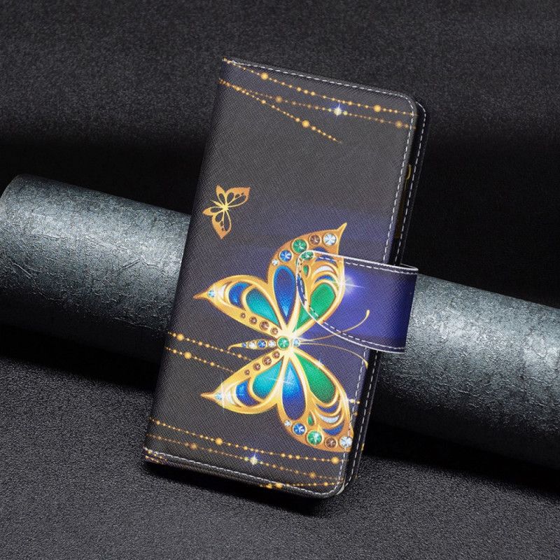 Leren Hoesje iPhone 16 Pro Max Portemonnee Met Strassvlinders Bescherming Hoesje