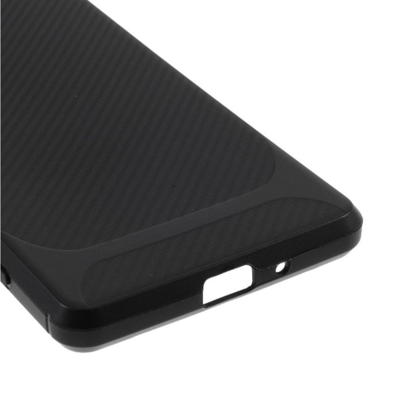 Case Hoesje Sony Xperia 1 II Rood Zwart Telefoonhoesje Moderne Flexibele Koolstofvezel