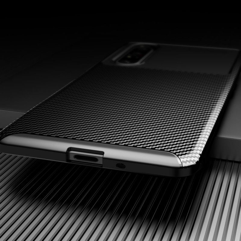 Cover Hoesje Sony Xperia 1 II Donkerblauw Zwart Telefoonhoesje Flexibele Koolstofvezel