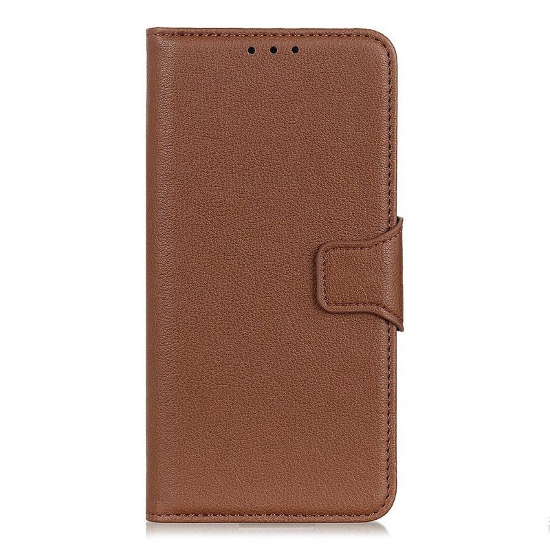 Flip Case Leren Sony Xperia 1 II Zwart Eenvoudige Lychee