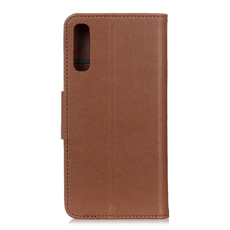 Flip Case Leren Sony Xperia 1 II Zwart Eenvoudige Lychee