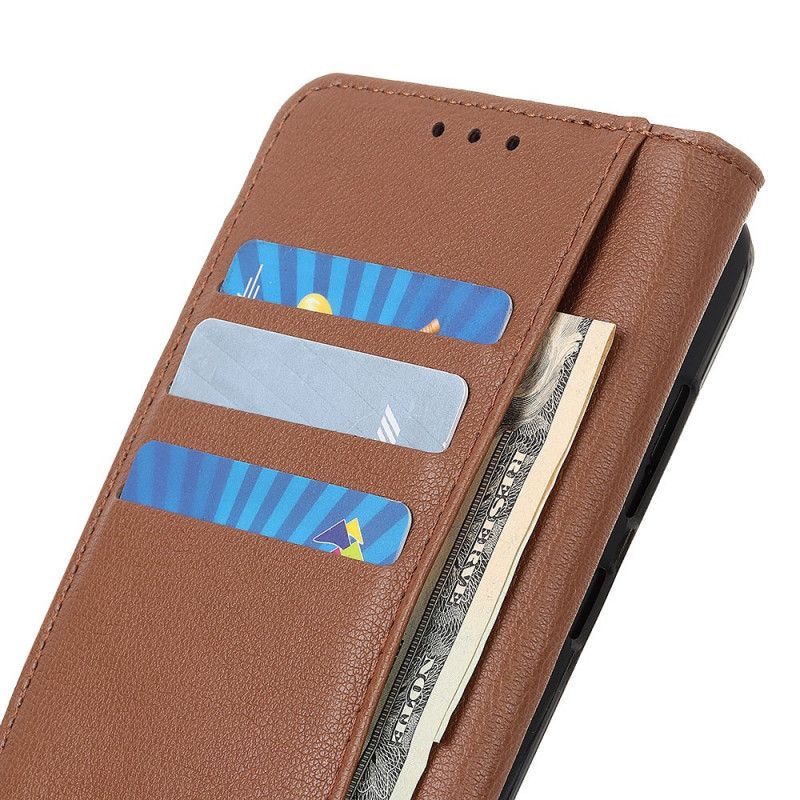 Flip Case Leren Sony Xperia 1 II Zwart Eenvoudige Lychee