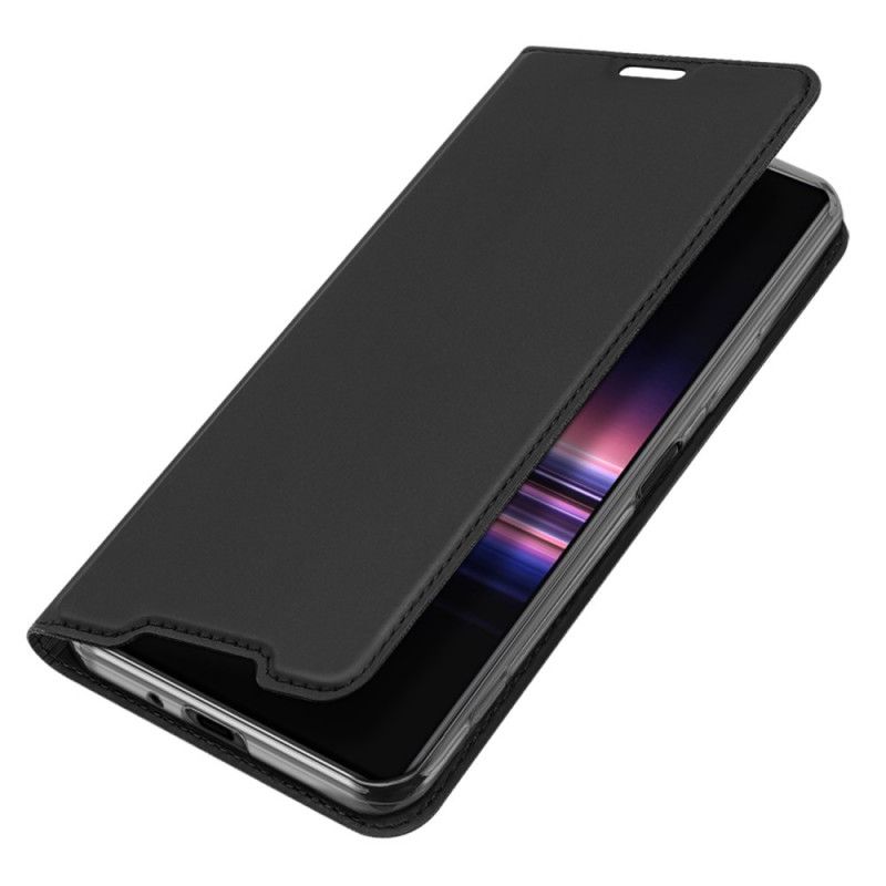 Folio-hoesje Sony Xperia 1 II Donkerblauw Zwart Telefoonhoesje Pro Dux Ducis Huid