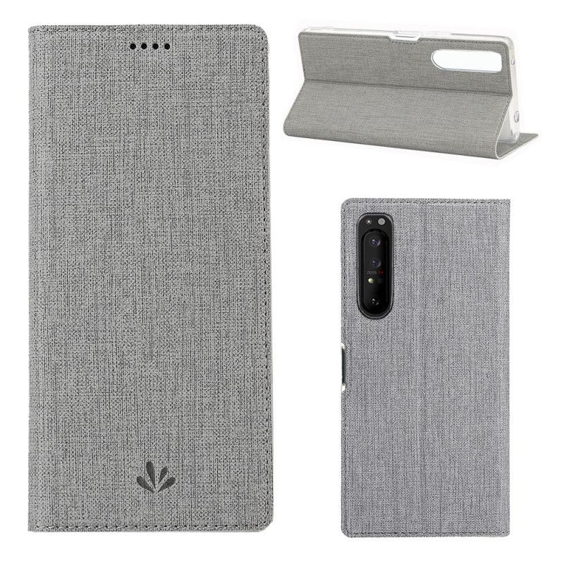 Folio-hoesje Sony Xperia 1 II Lichtblauw Magenta Telefoonhoesje Getextureerde Vili Dmx